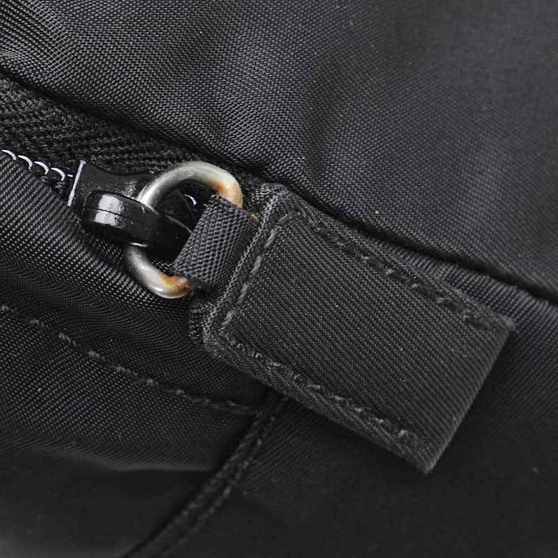 プラダ 三角ロゴプレート ポーチ ブラック ナイロン レディース PRADA 【中古】