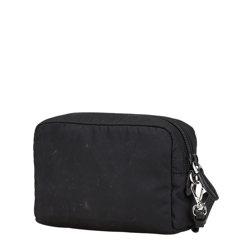 プラダ ヴェラ Re-Nylon トライアングルロゴ ポーチ 小物入れ ブラック ナイロン レディース PRADA 【中古】