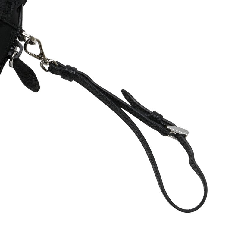 プラダ ヴェラ Re-Nylon トライアングルロゴ ポーチ 小物入れ ブラック ナイロン レディース PRADA 【中古】