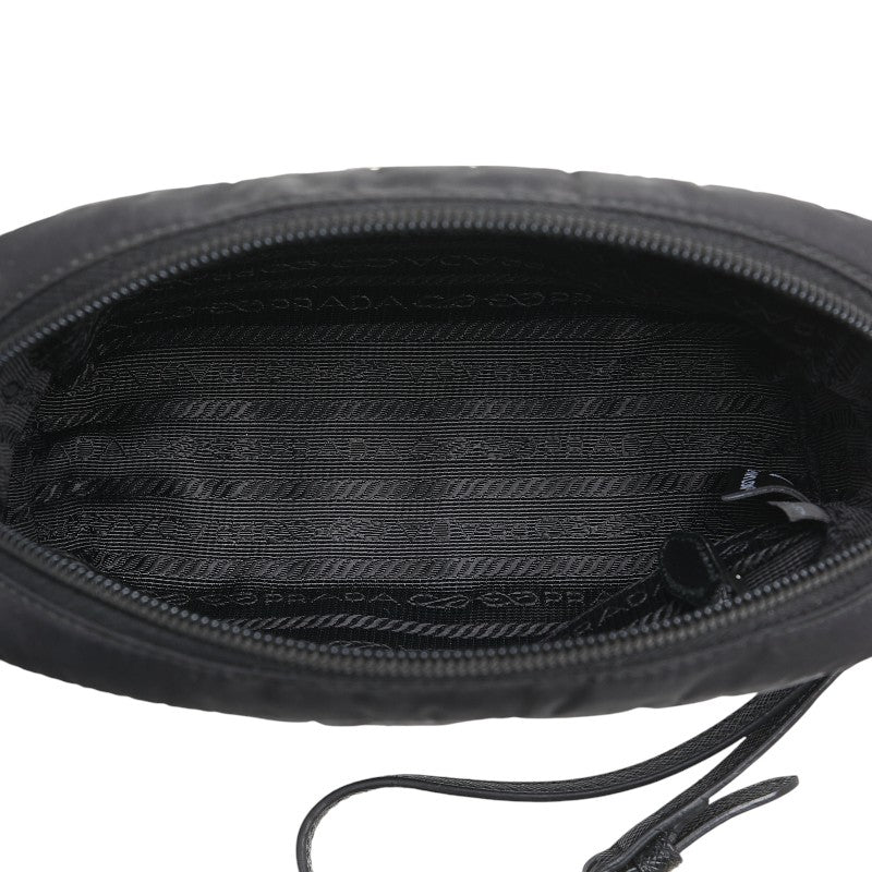 プラダ ヴェラ Re-Nylon トライアングルロゴ ポーチ 小物入れ ブラック ナイロン レディース PRADA 【中古】