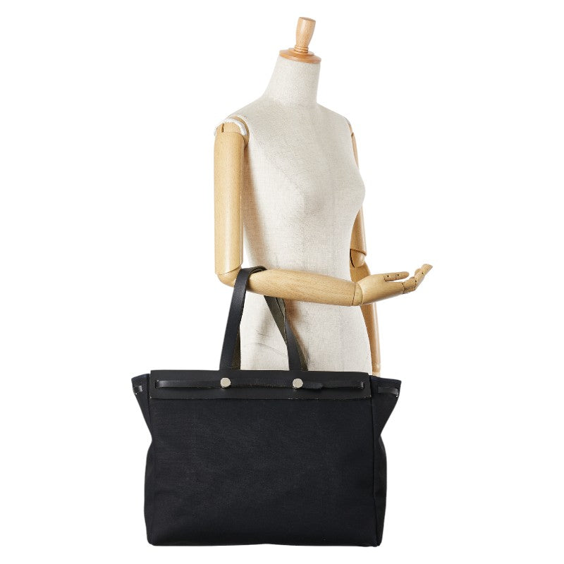 エルメス エールバッグ カバスGM ハンドバッグ トートバッグ ネイビー トワルオフィシエ レザー レディース HERMES 【中古】