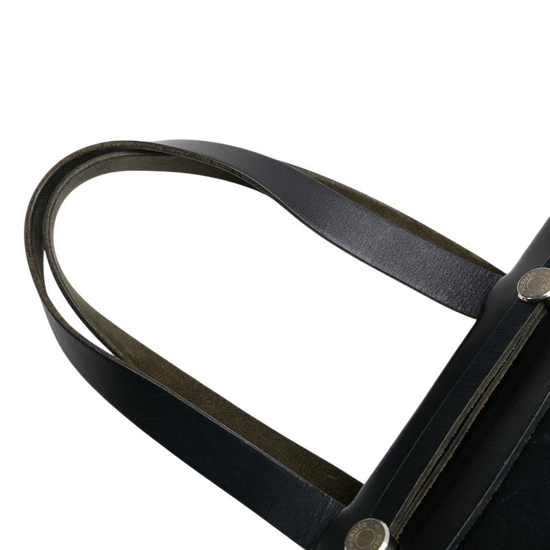 エルメス エールバッグ カバスGM ハンドバッグ トートバッグ ネイビー トワルオフィシエ レザー レディース HERMES 【中古】