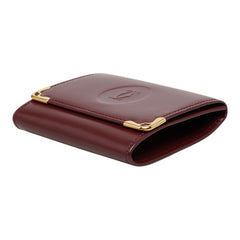 カルティエ マストライン コインケース 小銭入れ ボルドー レザー レディース CARTIER 中古