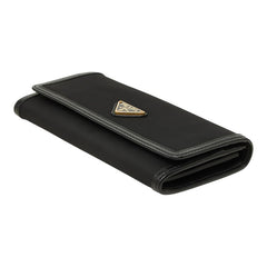 プラダ テスート 三角ロゴプレート 長財布 1MH132 ブラック ナイロン レザー レディース PRADA 中古