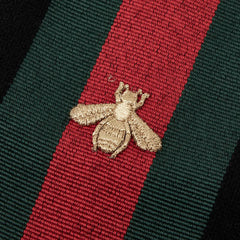 グッチ シェリーライン ビー マフラー 475513 ブラック レッド グリーン ウール カシミヤ シルク レディース GUCCI 中古