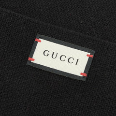 グッチ シェリーライン ビー マフラー 475513 ブラック レッド グリーン ウール カシミヤ シルク レディース GUCCI 中古
