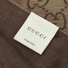 グッチ GGロゴ ジャカード ストール 165903 ブラウン ベージュ ウール シルク レディース GUCCI 中古