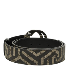 グッチ GGカレイド インターロッキング GGロゴ バックル ベルト 411924 ベージュ ブラック PVC メンズ GUCCI 中古