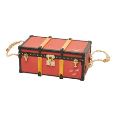 ルイ ヴィトン ジュエリーケース ミニトランク 小物入れ レッド系 PVC メタル レディース LOUIS VUITTON 中古