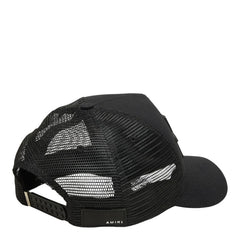 AMIRI 3 Star トラッカーキャップ スナップバック メッシュキャップ ブラック コットン レザー ポリエステル メンズ 中古