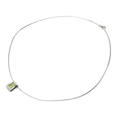 タサキ スクエア ペンダント ネックレス K18WG ホワイトゴールド ペリドット レディース TASAKI 中古