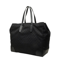 グッチ GGキャンバス シェリーライン トートバッグ ショルダーバッグ 308931 ブラック キャンバス レザー レディース GUCCI 中古