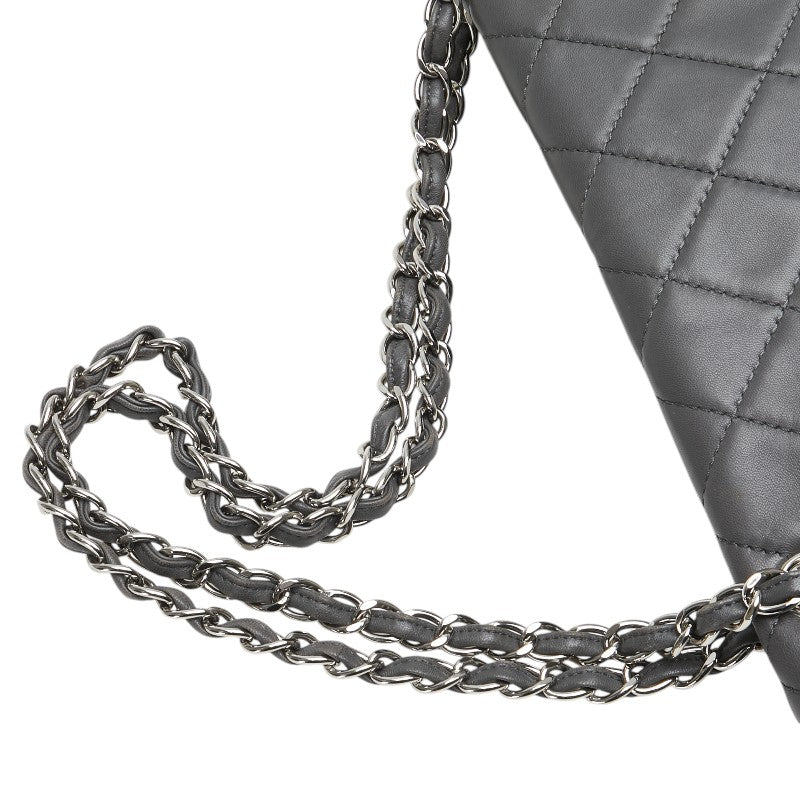 シャネル マトラッセ 2.55 ココマーク チェーン ショルダーバッグ グレー ラムスキン レディース CHANEL 【中古】