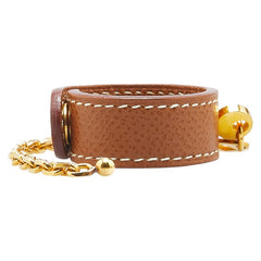 エルメス ノマド 手袋ホルダー グローブホルダー ブラウン ゴールド レザー メッキ メンズ HERMES 【中古】