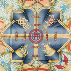 エルメス カレ90 GRANDE TENUE 馬の礼装 スカーフ オレンジ イエロー マルチカラー シルク レディース HERMES 【中古】