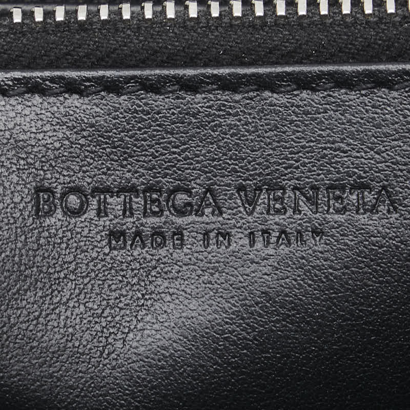 ボッテガヴェネタ マキシイントレチャート 長財布 ラウンドファスナー ブラック レザー レディース BOTTEGAVENETA 【中古】