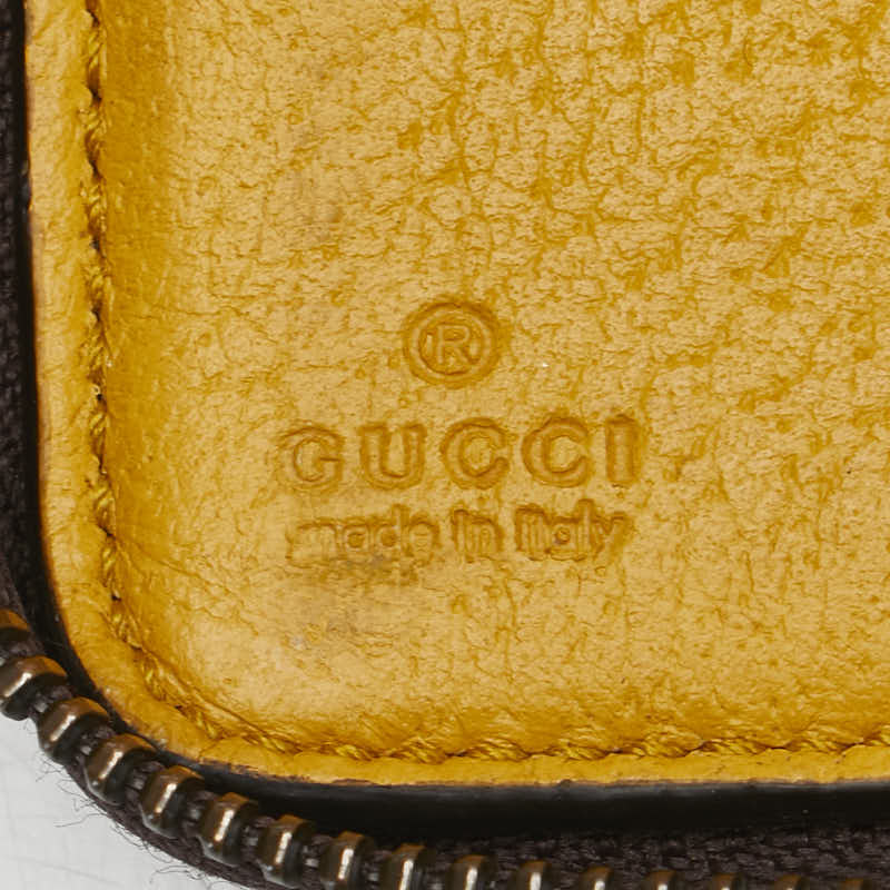 グッチ GGスプリーム ネオビンテージ 長財布 ラウンドファスナー ベージュ ブラウン PVC レザー レディース GUCCI 【中古】