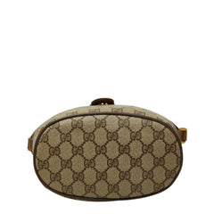 グッチ GGスプリーム シェリーライン 斜め掛け ショルダーバッグ 904 02 081 ベージュ ブラウン PVC レザー レディース GUCCI 中古