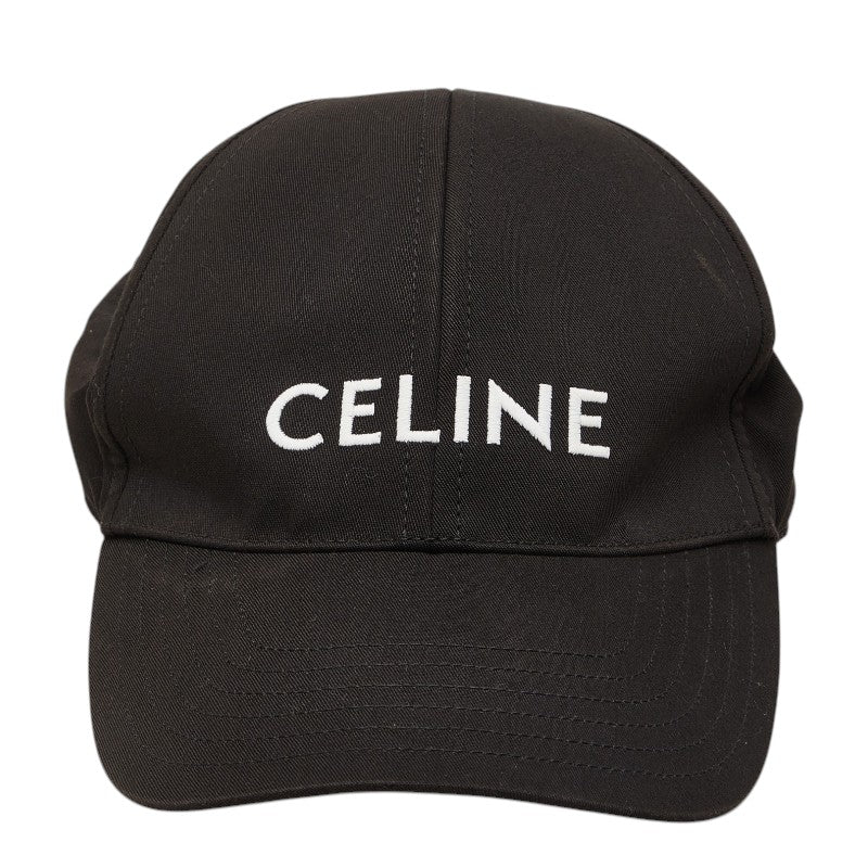 セリーヌ ロゴ キャップ サイズM 2AUA1242N ブラック ポリエステル コットン レディース CELINE 中古