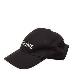セリーヌ ロゴ キャップ サイズM 2AUA1242N ブラック ポリエステル コットン レディース CELINE 中古
