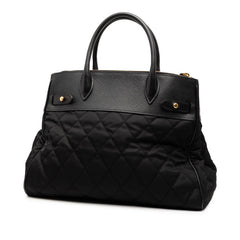 プラダ キルティング ハンドバッグ ショルダーバッグ 2WAY 1BA079 ブラック ナイロン サフィアーノレザー レディース PRADA 【中古】
