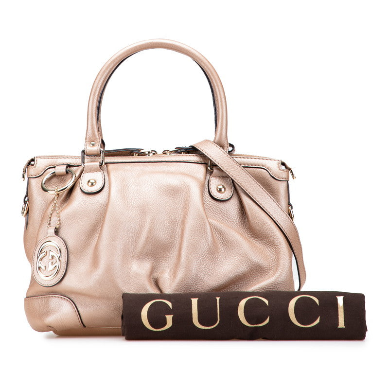 グッチ スーキー ハンドバッグ ショルダーバッグ 2WAY 247902 ベージュ ピンクベージュ レザー レディース GUCCI 【中古】