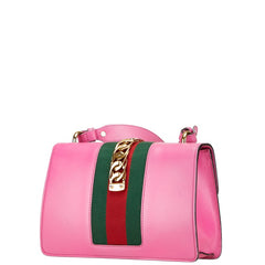グッチ シルヴィ シェリーライン ワンショルダーバッグ 421882 ピンク レザー レディース GUCCI 【中古】