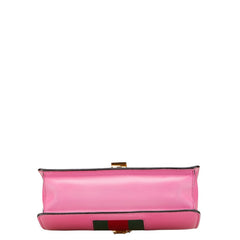 グッチ シルヴィ シェリーライン ワンショルダーバッグ 421882 ピンク レザー レディース GUCCI 【中古】