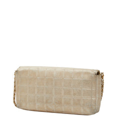 シャネル ニュートラベルライン ココマーク チェーン ショルダーバッグ ベージュ ゴールド ナイロン レザー レディース CHANEL 【中古】