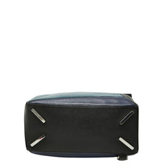 ロエベ アナグラム パズル スモール ハンドバッグ ショルダーバッグ 2WAY ネイビー パープル バイカラー レザー レディース LOEWE 【中古】