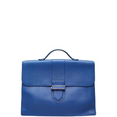 デルヴォー カルターブル プレス ビジネスバッグ ブリーフケース 書類バッグ ブルー レザー メンズ DELVAUX 【中古】