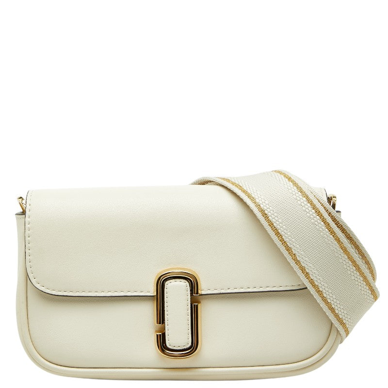 マークジェイコブス ザ ジェイ マーク 斜め掛け ショルダーバッグ ホワイト レザー キャンバス レディース MARC JACOBS 【中古】