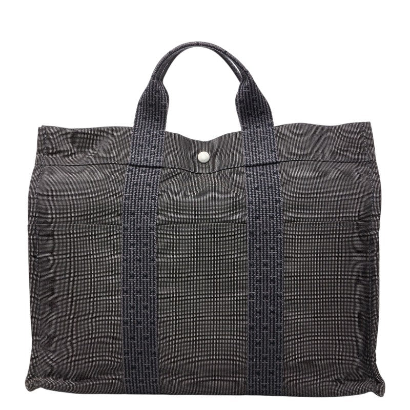 エルメス エールラインMM トートバッグ ハンドバッグ グレー系 キャンバス レディース HERMES 【中古】