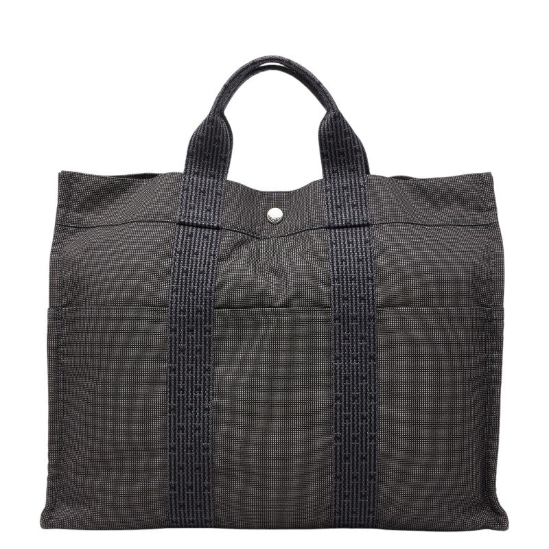 エルメス エールラインMM トートバッグ ハンドバッグ グレー系 キャンバス レディース HERMES 【中古】