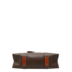 セリーヌ マカダム トートバッグ ハンドバッグ ブラウン PVC レザー レディース CELINE 【中古】