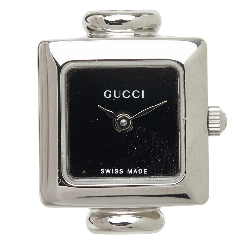 グッチ バングルウォッチ 腕時計 1900L クオーツ ブラック文字盤 ステンレススチール レディース GUCCI 【中古】