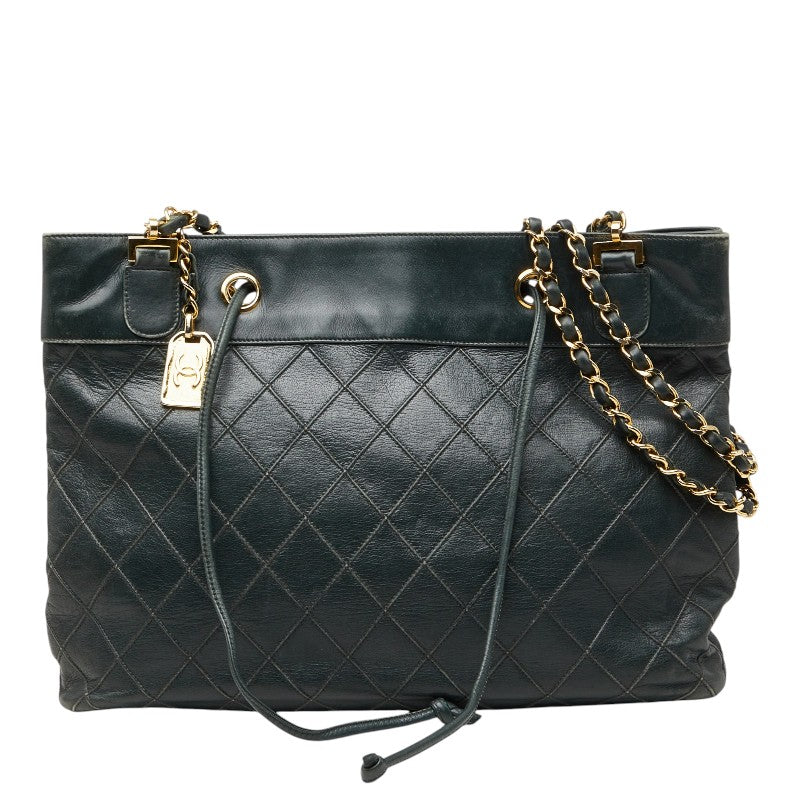 シャネル ビコローレ チェーン トートバッグ ショルダーバッグ 斜めかけ グリーン レザー レディース CHANEL 【中古】