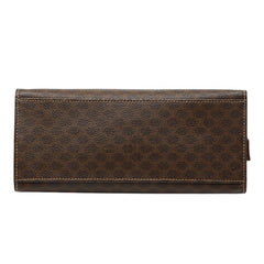 セリーヌ マカダム ハンドバッグ ブラウン PVC レザー レディース CELINE 【中古】