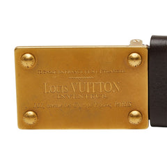 ルイ ヴィトン ユタ サンチュール アヴァントゥール ベルト サイズ100/40 M6811U ダークブラウン レザー メンズ LOUIS VUITTON 【中古】