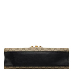 グッチ GGスプリーム パドロック チェーン ショルダーバッグ 409486 ベージュ ブラック レザー PVC レディース GUCCI 【中古】