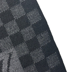 ルイ ヴィトン ダミエ グラフィット エシャルププティ マフラー 401910 ブラック グレー ウール レディース LOUIS VUITTON 【中古】