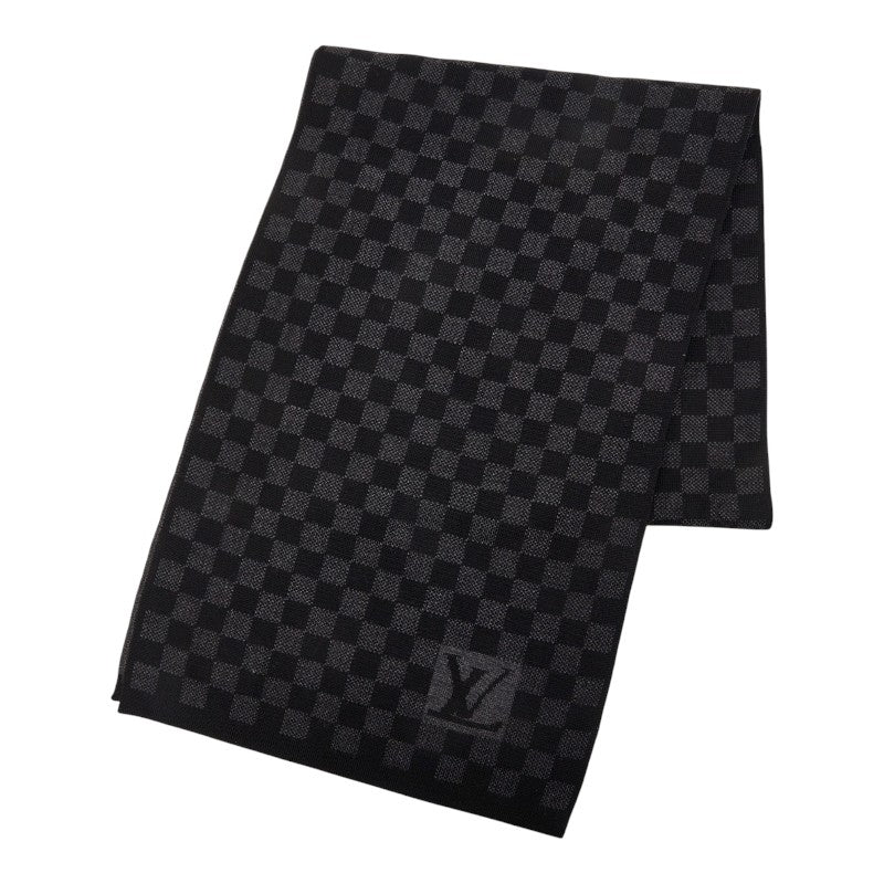 ルイ ヴィトン ダミエ グラフィット エシャルププティ マフラー 401910 ブラック グレー ウール レディース LOUIS VUITTON 【中古】