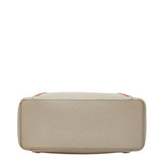 カルティエ C ドゥ カルティエ ハンドバッグ ショルダーバッグ 2WAY グレー系 ピンク レザー レディース CARTIER 【中古】
