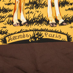 エルメス カレ90 Les Girafes レ ジラフ スカーフ 大判 イエロー系 ブラウン シルク レディース HERMES 【中古】