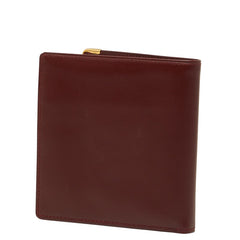 カルティエ マストライン 二つ折り財布 ワインレッド系 レザー レディース CARTIER 【中古】