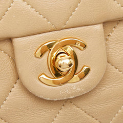 シャネル マトラッセ ココマーク チェーン ショルダーバッグ ベージュ ラムスキン レディース CHANEL 【中古】