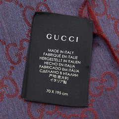 グッチ GGロゴ ストール スカーフ パープル ワインレッド ウール シルク レディース GUCCI 【中古】
