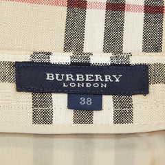 バーバリー ノバチェック ロング ラップ スカート サイズ38 三陽商会 ベージュ リネン キュプラ レディース BURBERRY 【中古】