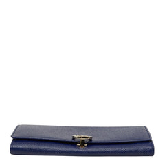 ブルガリ ブルガリブルガリ 長財布 ブルー レザー レディース BVLGARI 【中古】