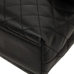 シャネル ココマーク マトラッセ ハンドバッグ トップハンドル ブラック ゴールド金具 キャビアスキン レディース CHANEL 【中古】